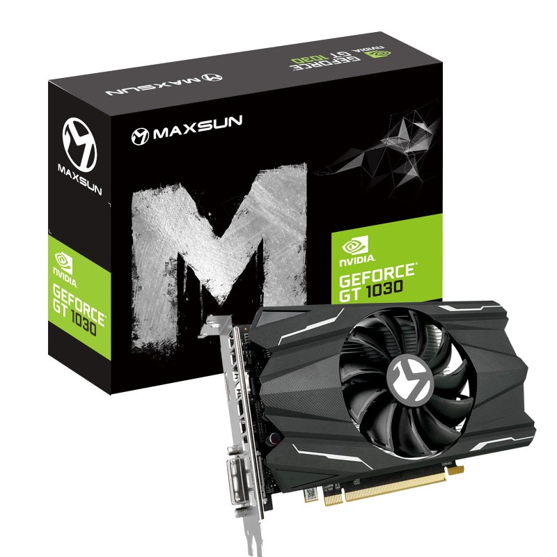 maxsun GEFORCE GT 1030 4GB GDDR4 Video Graphics Card GPU mini ITX Design, HDMI, DVI-D, Single Fan Cooling System - Image 1
