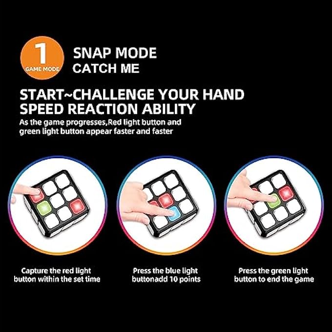 ELECTRONIC THIRD-ORDER MUSIC CUBE, ELECTRONIC BRAIN MEMORY GAME WINNING FINGERS FLASHING CUBE, HANDHELD GAMES FUN GIFT TOY FOR KIDS AGES 6-12 YEARS OLD - Image 3