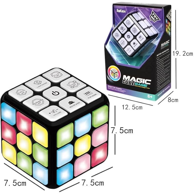 ELECTRONIC THIRD-ORDER MUSIC CUBE, ELECTRONIC BRAIN MEMORY GAME WINNING FINGERS FLASHING CUBE, HANDHELD GAMES FUN GIFT TOY FOR KIDS AGES 6-12 YEARS OLD - Image 2