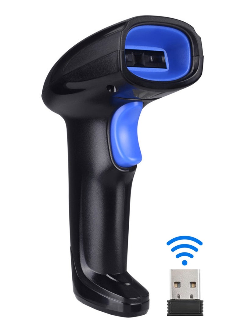 YHD 2-in-1 2.4G Wireless Barcode Scanner USB Wired Barcode Scanner Automatic Handheld 1D Bar Code Scanner Reader with Rechargeable Battery Mini USB Receiver USB Cable for Computer Laptop - Image 2