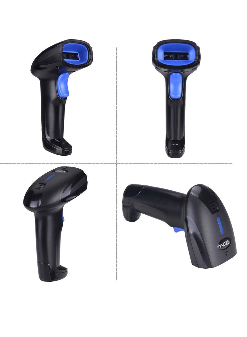 YHD 2-in-1 2.4G Wireless Barcode Scanner USB Wired Barcode Scanner Automatic Handheld 1D Bar Code Scanner Reader with Rechargeable Battery Mini USB Receiver USB Cable for Computer Laptop - Image 4