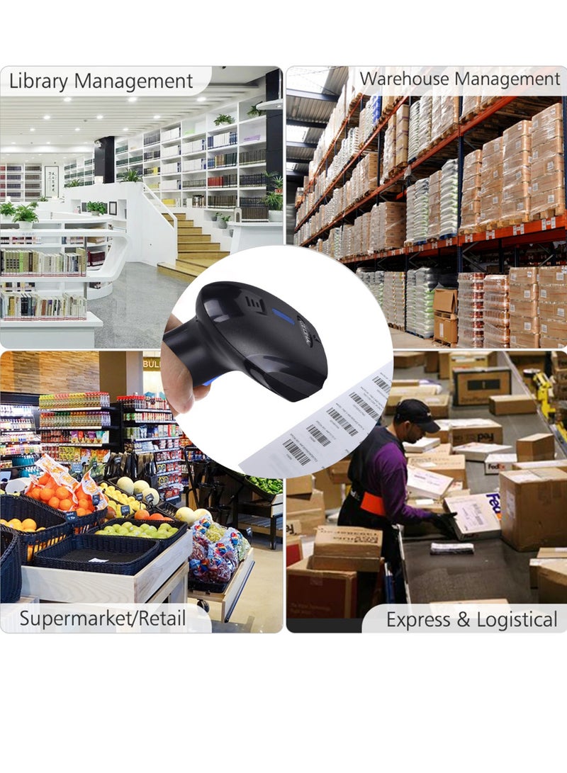 YHD 2-in-1 2.4G Wireless Barcode Scanner USB Wired Barcode Scanner Automatic Handheld 1D Bar Code Scanner Reader with Rechargeable Battery Mini USB Receiver USB Cable for Computer Laptop - Image 5
