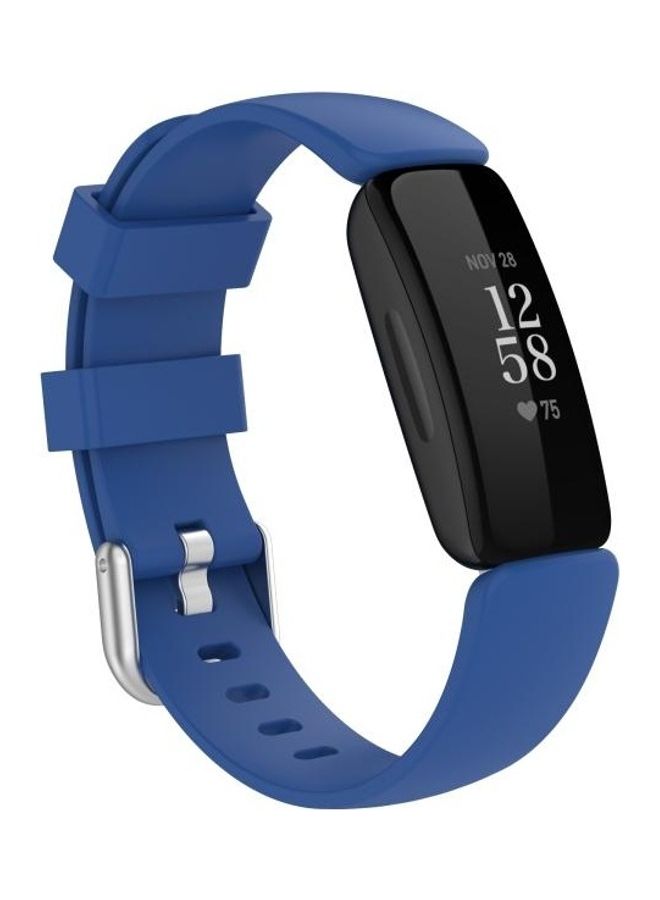 NIBEMINENT TPE Replacement Strap Watchband For Fitbit Inspire 2 Size:S Blue - Image 4