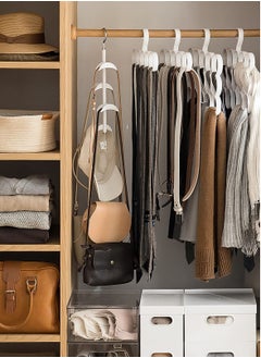 Excefore Purse Hanger for Closet - Rotating Handbag Hanging Hook Bag Storage Space Saver with 4 Hooks, Hanging Organizer for Scarf Handbag Belt  - Image 5