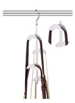 Excefore Purse Hanger for Closet - Rotating Handbag Hanging Hook Bag Storage Space Saver with 4 Hooks, Hanging Organizer for Scarf Handbag Belt  - Image 3