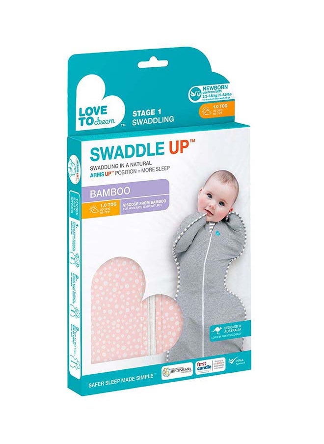 LOVE TO dream Swaddle UP Bamboo Original Pink Dot NB  - Image 4