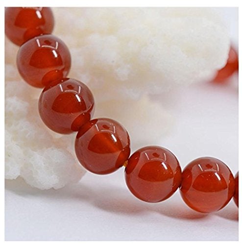 Adabele Real Natural Carnelian Red Agate Gemstone Beaded Bracelet 7 inch Stretch Chakra Red Gems Stones Healing Crystal Energy Quartz Rock GB8-29 - Image 5