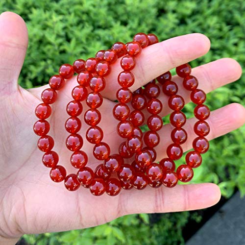 Adabele Real Natural Carnelian Red Agate Gemstone Beaded Bracelet 7 inch Stretch Chakra Red Gems Stones Healing Crystal Energy Quartz Rock GB8-29 - Image 4
