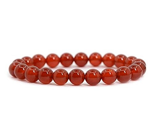 Adabele Real Natural Carnelian Red Agate Gemstone Beaded Bracelet 7 inch Stretch Chakra Red Gems Stones Healing Crystal Energy Quartz Rock GB8-29 - Image 1