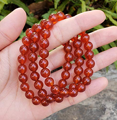 Adabele Real Natural Carnelian Red Agate Gemstone Beaded Bracelet 7 inch Stretch Chakra Red Gems Stones Healing Crystal Energy Quartz Rock GB8-29 - Image 2