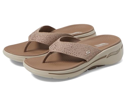 Skechers Women's Flip Flop, Taupe, 6 - Image 1