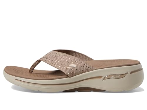 Skechers Women's Flip Flop, Taupe, 6 - Image 4