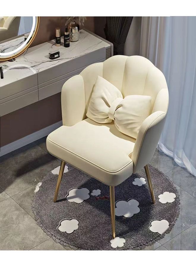 NKX Round Flower Petal Shaped Cushion Chair With Golden Legs  - Image 1