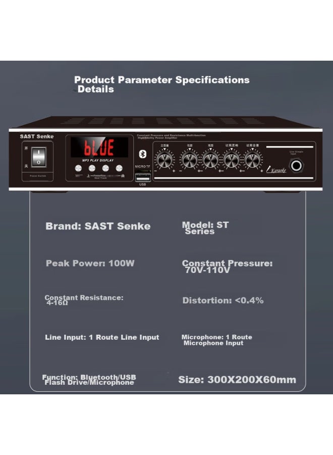 SAST 6-Inch Ceiling Speaker Set, Fixed-Pressure Bluetooth Amplifier, Public Address System, Suspended Ceiling, Home Living Room, Conference Background, Combination Speakers, One-To - Image 3