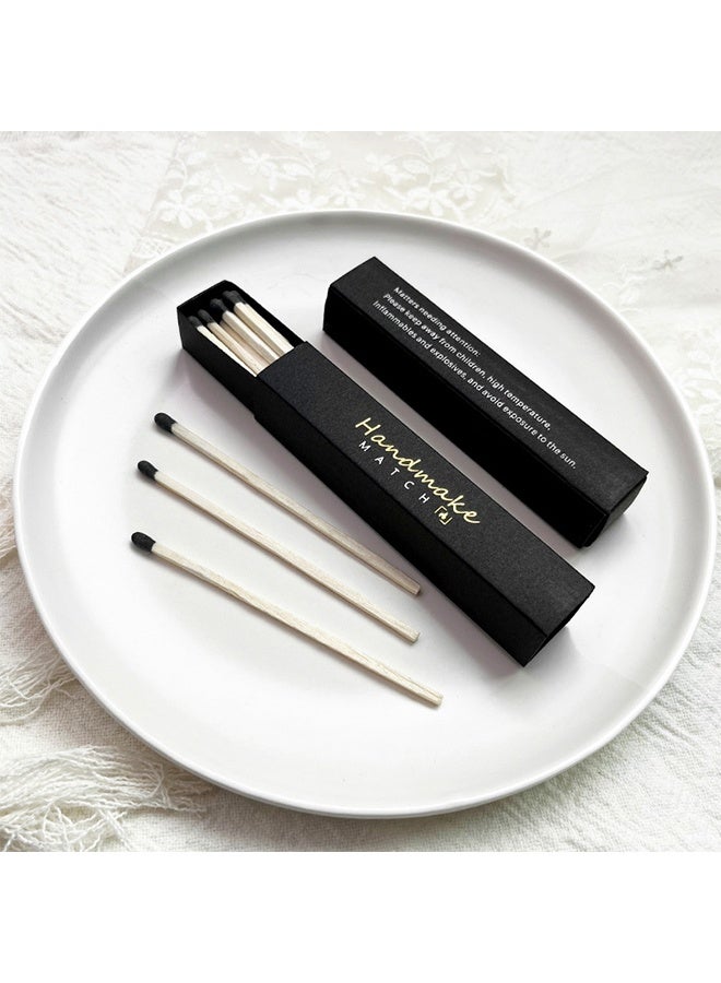 10 Boxes of 9.6cm Decorative Black Matches, Candle Long Wooden Safety Matches, Candle Matches, Color Matches, Long Wooden Match Fireplace Match Fireplace Barbecue Grill Aromatherapy（Black box, random style） - Image 4