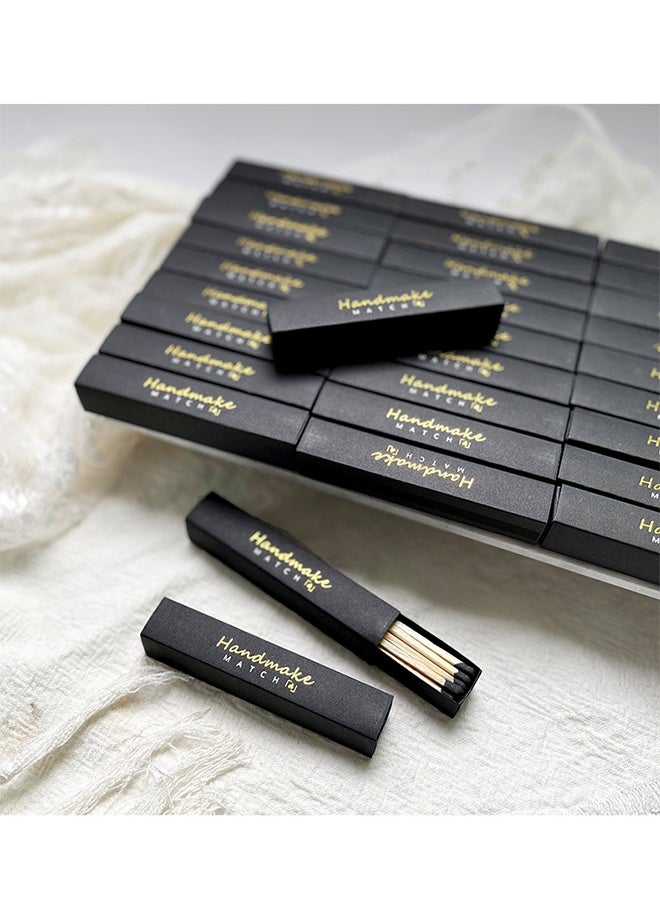 10 Boxes of 9.6cm Decorative Black Matches, Candle Long Wooden Safety Matches, Candle Matches, Color Matches, Long Wooden Match Fireplace Match Fireplace Barbecue Grill Aromatherapy（Black box, random style） - Image 5