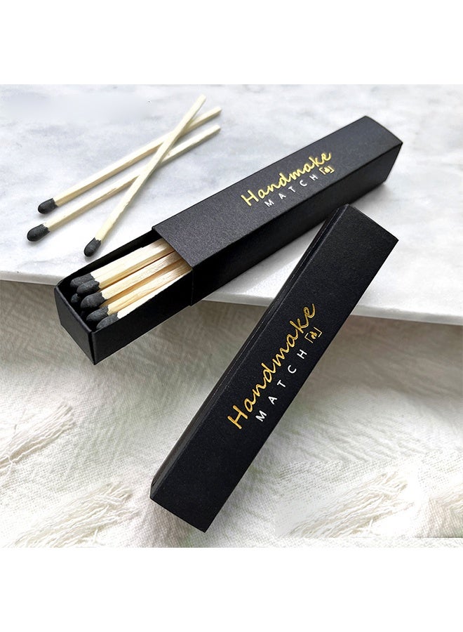 10 Boxes of 9.6cm Decorative Black Matches, Candle Long Wooden Safety Matches, Candle Matches, Color Matches, Long Wooden Match Fireplace Match Fireplace Barbecue Grill Aromatherapy（Black box, random style） - Image 3