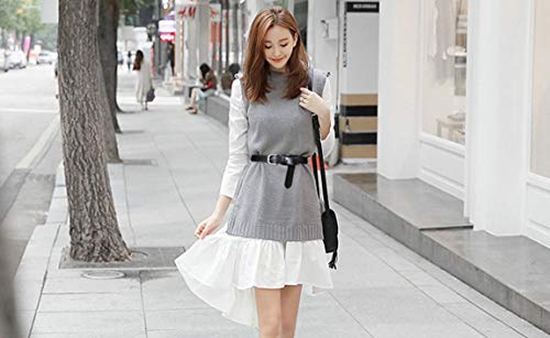 VONSELY Genuine Leather Belts for Dresses, Women Leather Fashion Belts for Pants, Wide Black 115CM - Image 3