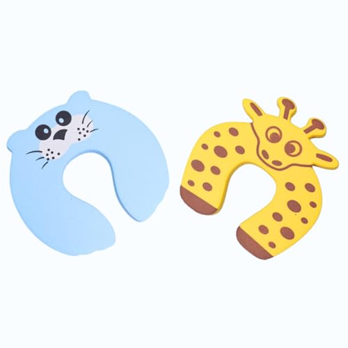 SIYANSHU Cute Door Pinch Guard Soft Foam Cushion Door Slam Stopper for Kids,Cartoon Animal Baby Safety Finger Protectors Prevent Finger Pinch Injuries, Slamming Door,Child or Pet from Getting Locked in Room (Random, Pack Of 2). - Image 1