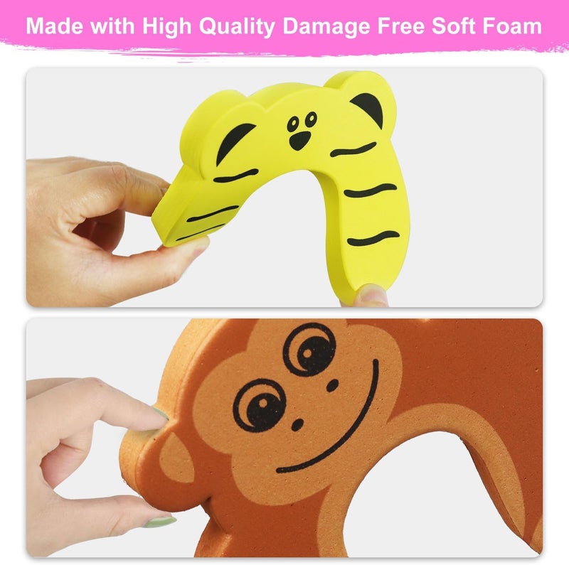 SIYANSHU Cute Door Pinch Guard Soft Foam Cushion Door Slam Stopper for Kids,Cartoon Animal Baby Safety Finger Protectors Prevent Finger Pinch Injuries, Slamming Door,Child or Pet from Getting Locked in Room (Random, Pack Of 2). - Image 3