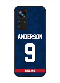 Rugged Black Edge Case for Xiaomi 12T/12T Pro, Slim fit Soft Case Flexible Rubber Edges Thin Cover - Player Name - James Anderson, Jersey Number- 9
