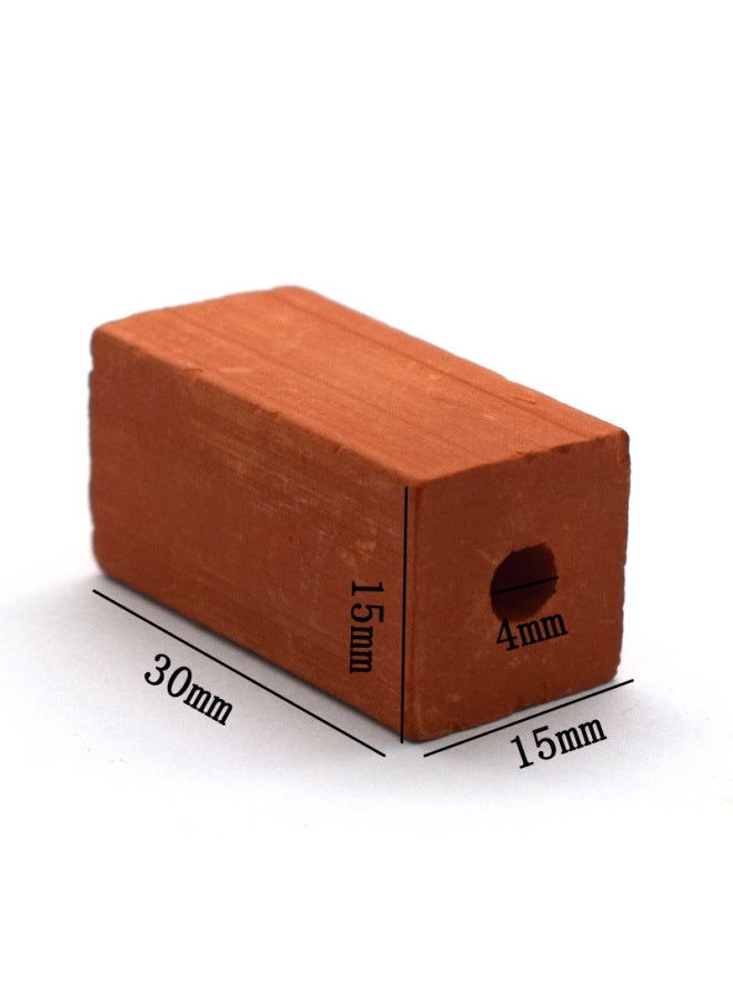 1 To 16 Model Brick Mini Simulation Small Red Brick Handmade DIY Micro Landscape Sand Table Building House Material Toy-Color:1 To 12 Red Brick Side 1 Hole (1 Grain)  - Image 1
