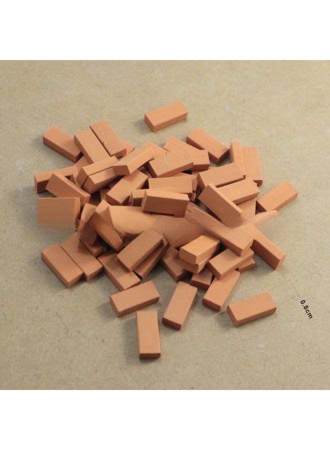 1 To 16 Model Brick Mini Simulation Small Red Brick Handmade DIY Micro Landscape Sand Table Building House Material Toy-Color:1 To 12 Red Brick Side 1 Hole (1 Grain)  - Image 3