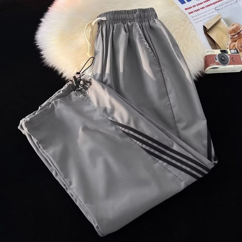 Spring Nylon Charge Pants Waterproof Three Bar Stitching Pants American Style Outdoor Mountaineering Straight Parisian Gods Pants Striped - Image 4