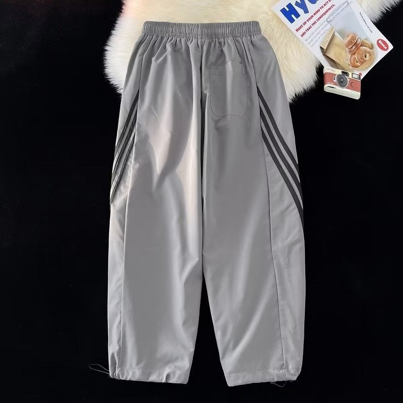 Spring Nylon Charge Pants Waterproof Three Bar Stitching Pants American Style Outdoor Mountaineering Straight Parisian Gods Pants Striped - Image 3