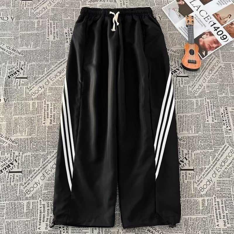 Spring Nylon Charge Pants Waterproof Three Bar Stitching Pants American Style Outdoor Mountaineering Straight Parisian Gods Pants Striped - Image 1