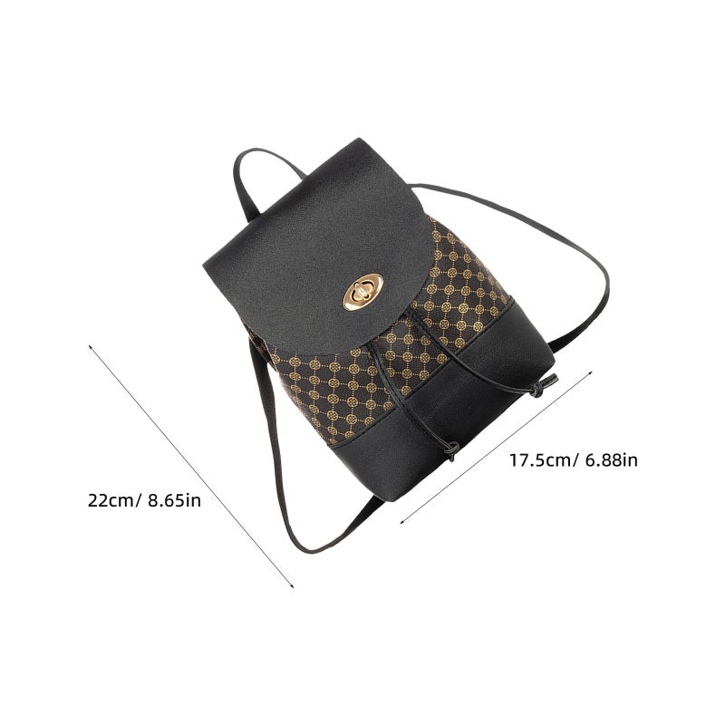 Sturdy Drawstring Backpack Pu Material Easy to Open and Close Travel 22x17.5cm 1Set - Image 2