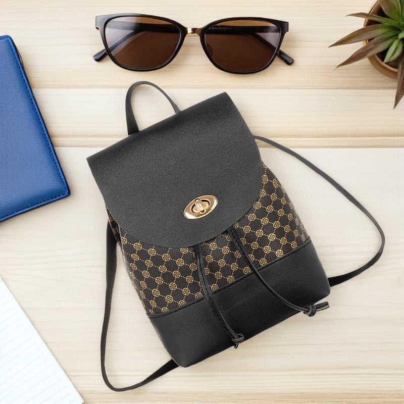 Sturdy Drawstring Backpack Pu Material Easy to Open and Close Travel 22x17.5cm 1Set - Image 5