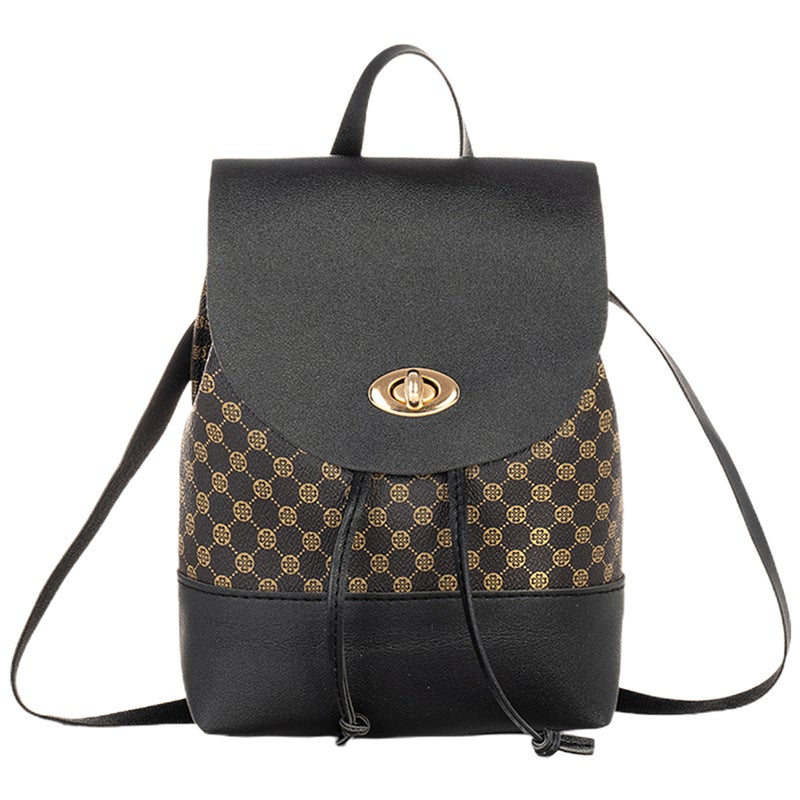 Sturdy Drawstring Backpack Pu Material Easy to Open and Close Travel 22x17.5cm 1Set - Image 1