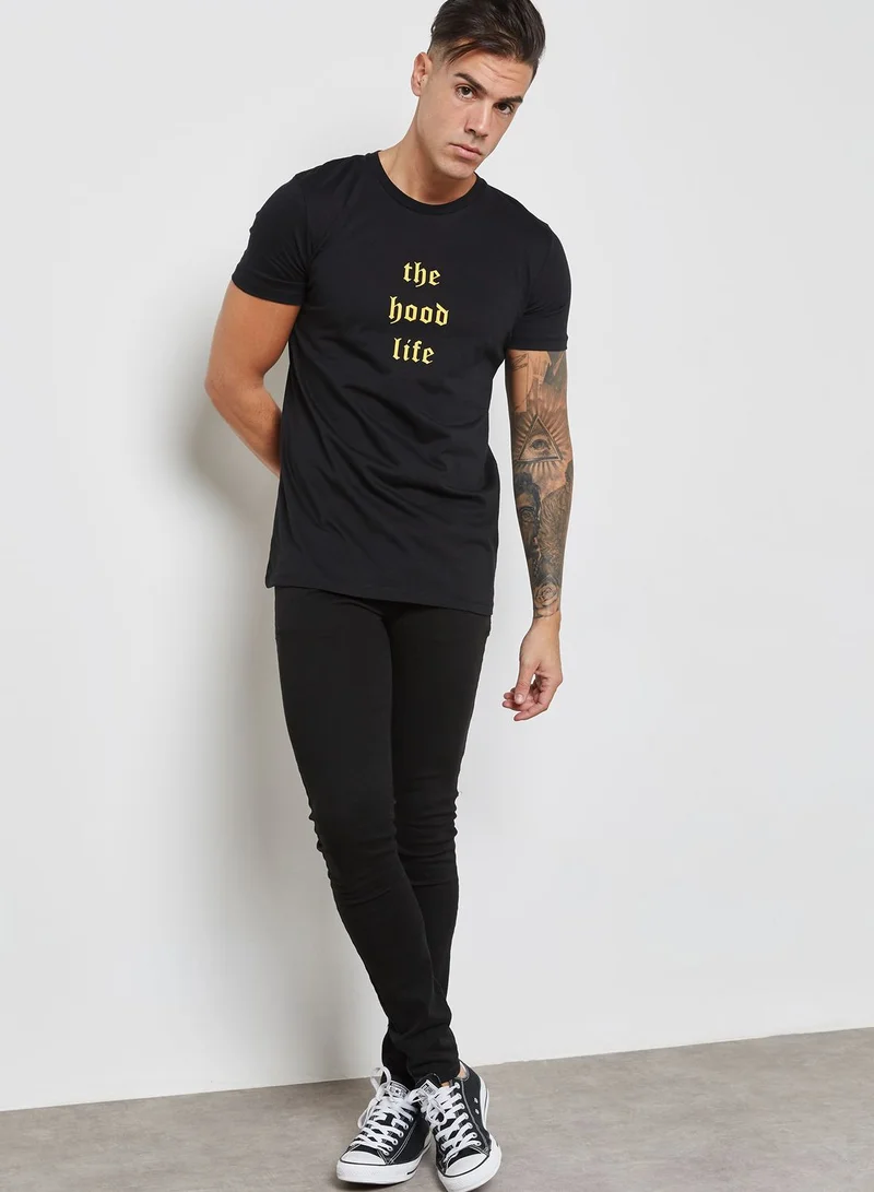 CRIMINAL DAMAGE Hood Life T-Shirt