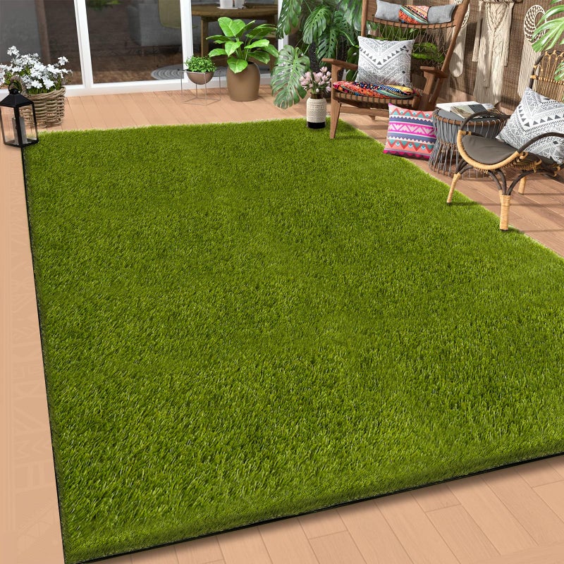 CooRug Artificial Grass Outdoor, 5x8 Ft Realistic Artificial Turf Grass Rug, Large Fake Grass for Dogs Indoor Outdoor Garden Lawn Landscape Patios Decoration - Image 1
