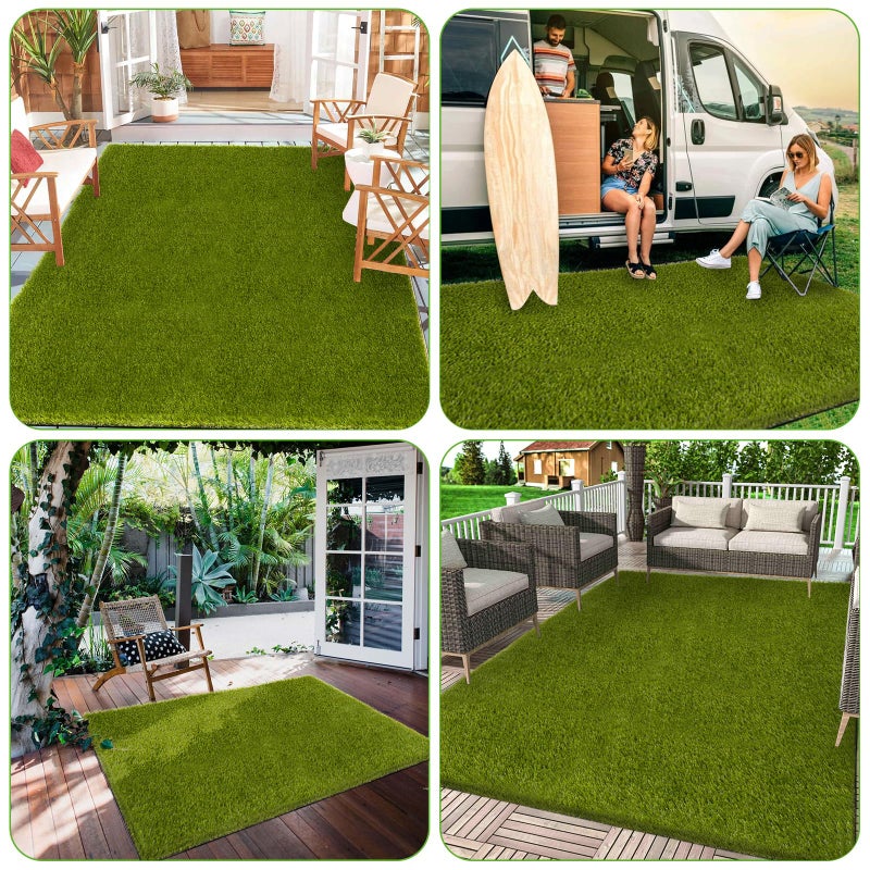 CooRug Artificial Grass Outdoor, 5x8 Ft Realistic Artificial Turf Grass Rug, Large Fake Grass for Dogs Indoor Outdoor Garden Lawn Landscape Patios Decoration - Image 3
