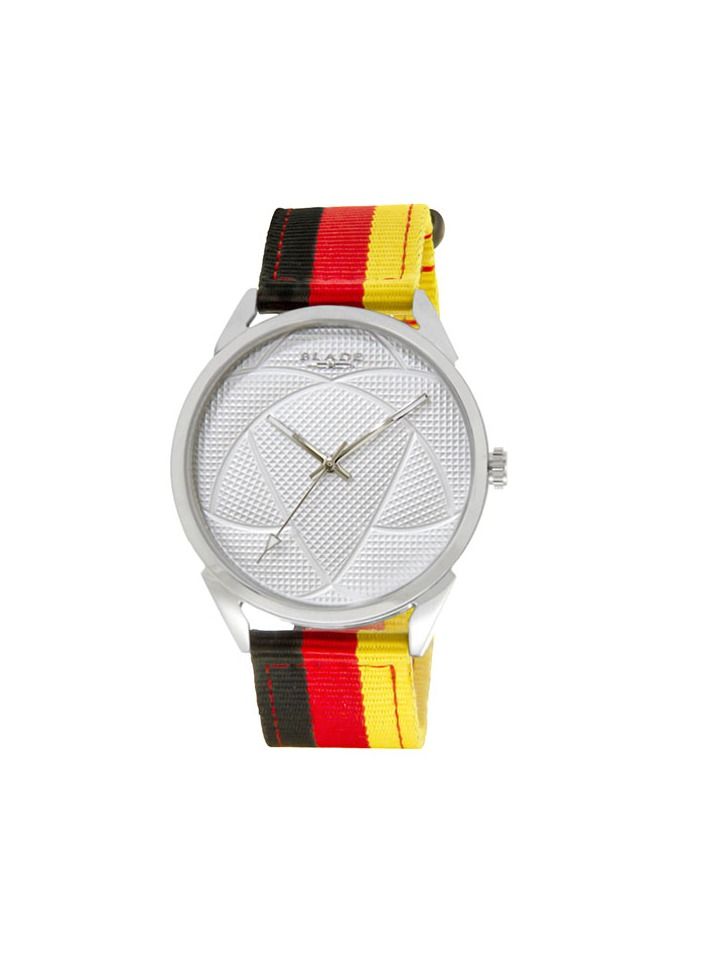 BLADE Retro Fútbol  Black-Red-Yellow 3697GSW6F SS & Nylon 3-Hands Unisex Watch - Image 1