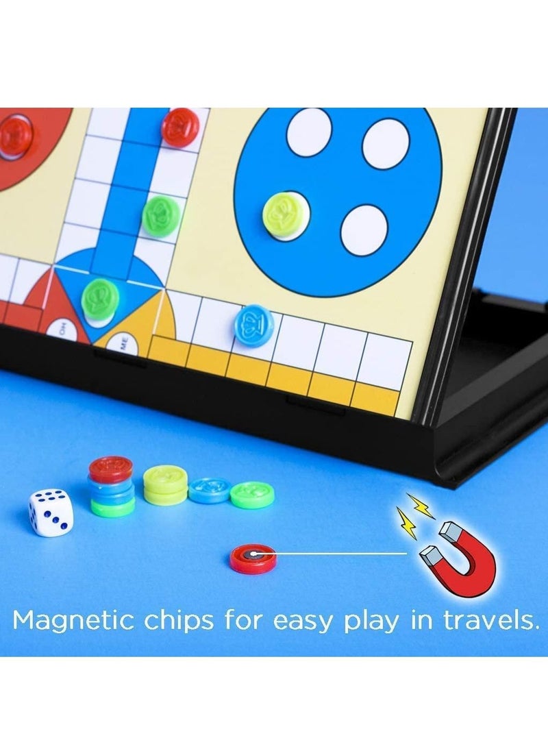 Rubik - Ludo Board Game, Magnetic Folding Design and Light-Weight for Kids and Adults 31.5 x 31.5cm - Image 1