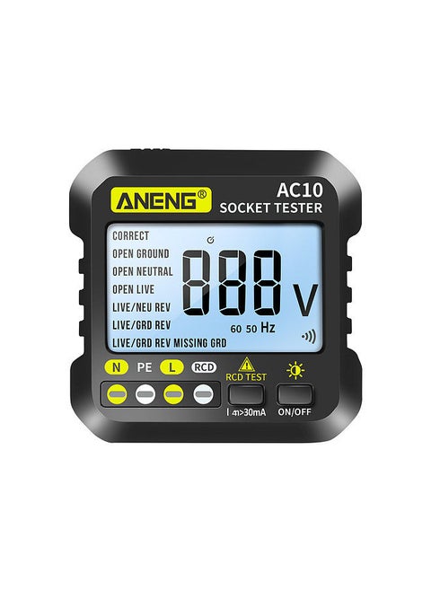 Digital Socket Tester Household Plug Detector Polarity Phase Check Voltmeter Multi-function Electroscope (UK Plug)