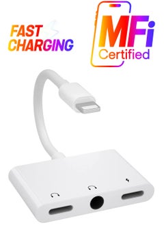 Lightning Headphone Audio Adapter Splitter for iPhone/iPad,Lightning to 3.5mm Headphone Jack Adapter & dongle,Aux Audio Adapter for iPhone 14/13/12/11/X/8/8plus/7/7plus/iPad Support iOS 16