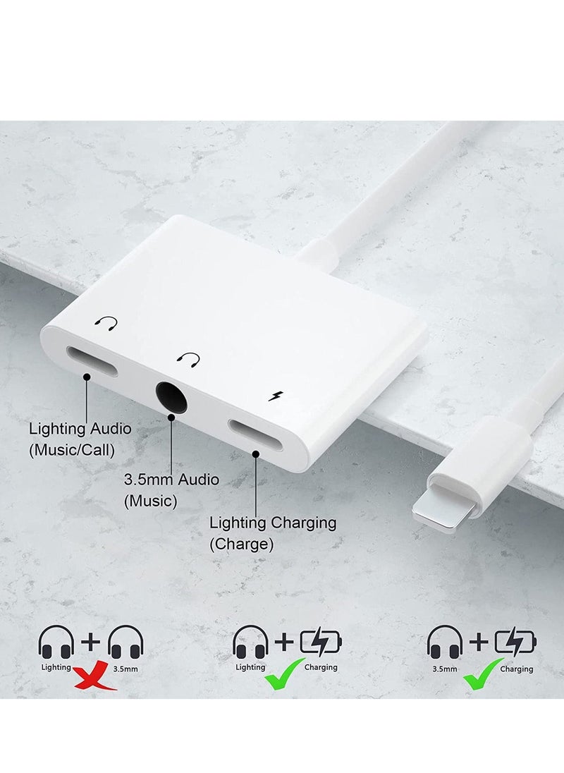 Generic - Lightning Headphone Audio Adapter Splitter for iPhone/iPad,Lightning to 3.5mm Headphone Jack Adapter & dongle,Aux Audio Adapter for iPhone 14/13/12/11/X/8/8plus/7/7plus/iPad Support iOS 16 - Image 1