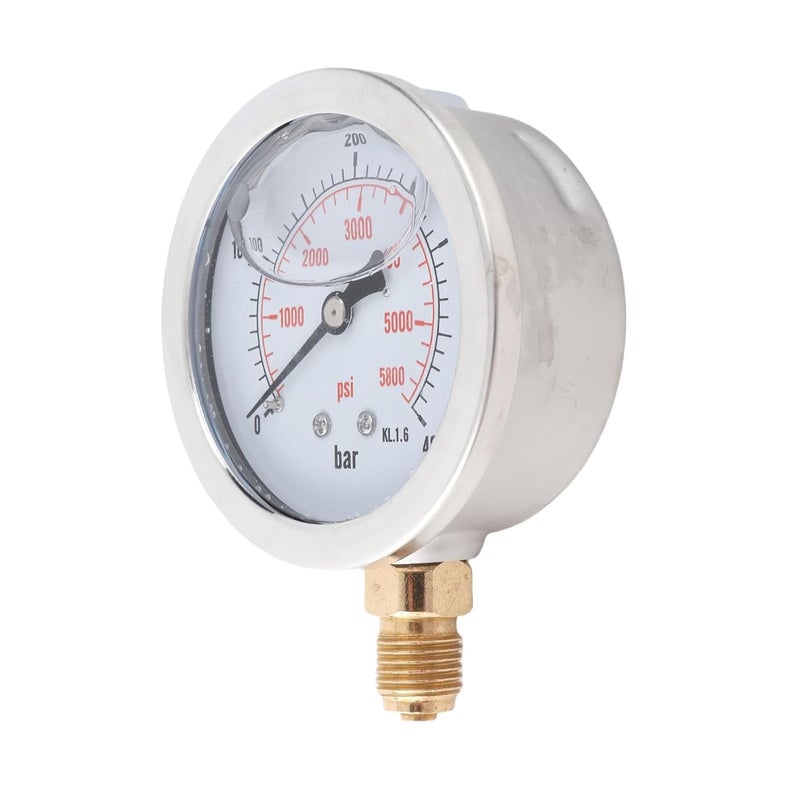 0-400BAR, 0-5800PSI, 68mm Hydraulic Pressure Meter, Metal, Convenient Carry, Dependable Performance, Mini Size, Clear Readings, G1/4 Thread Connection, Double Scale Dial Plate - Image 4