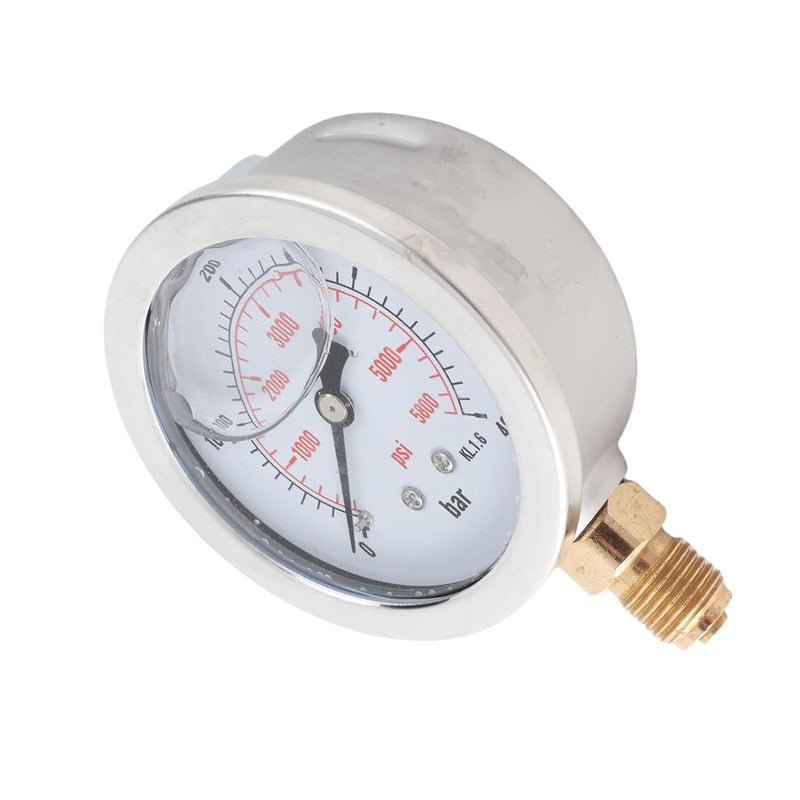 0-400BAR, 0-5800PSI, 68mm Hydraulic Pressure Meter, Metal, Convenient Carry, Dependable Performance, Mini Size, Clear Readings, G1/4 Thread Connection, Double Scale Dial Plate - Image 1