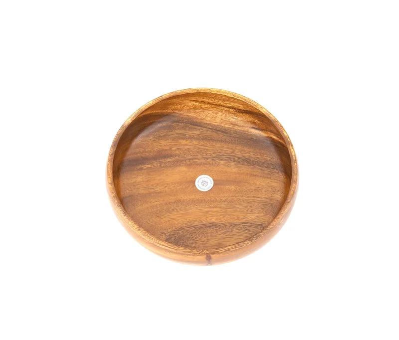 Muy Mucho Acacia Wood Round Platter, Brown