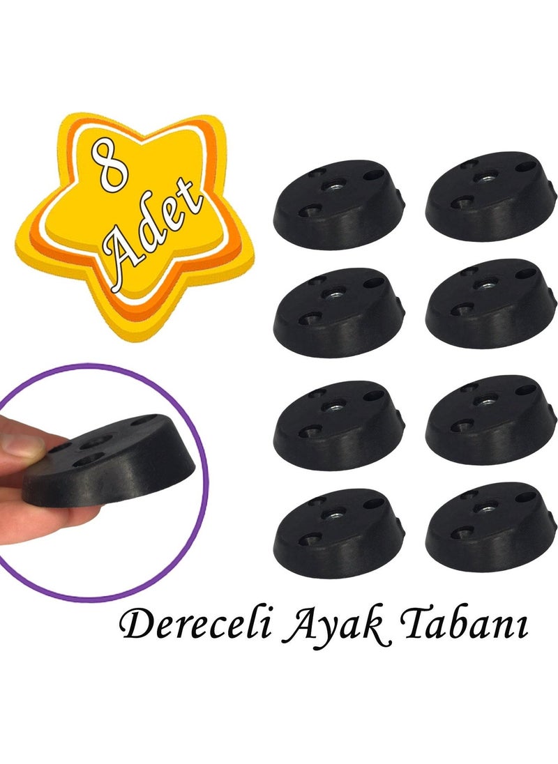 Glaswen 8 Pieces of Graduated Foot Base Black Furniture Table Coffee Table Leg Connector Angled Plastic  - Image 1