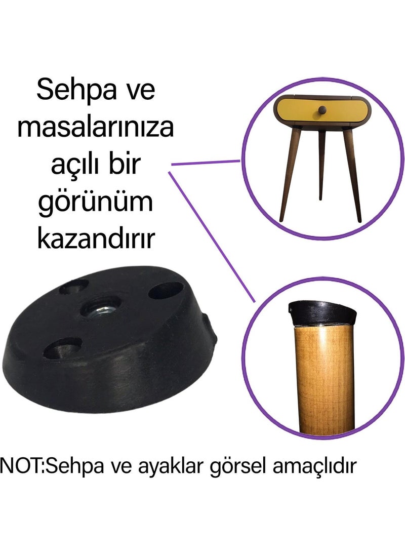 Glaswen 8 Pieces of Graduated Foot Base Black Furniture Table Coffee Table Leg Connector Angled Plastic  - Image 2