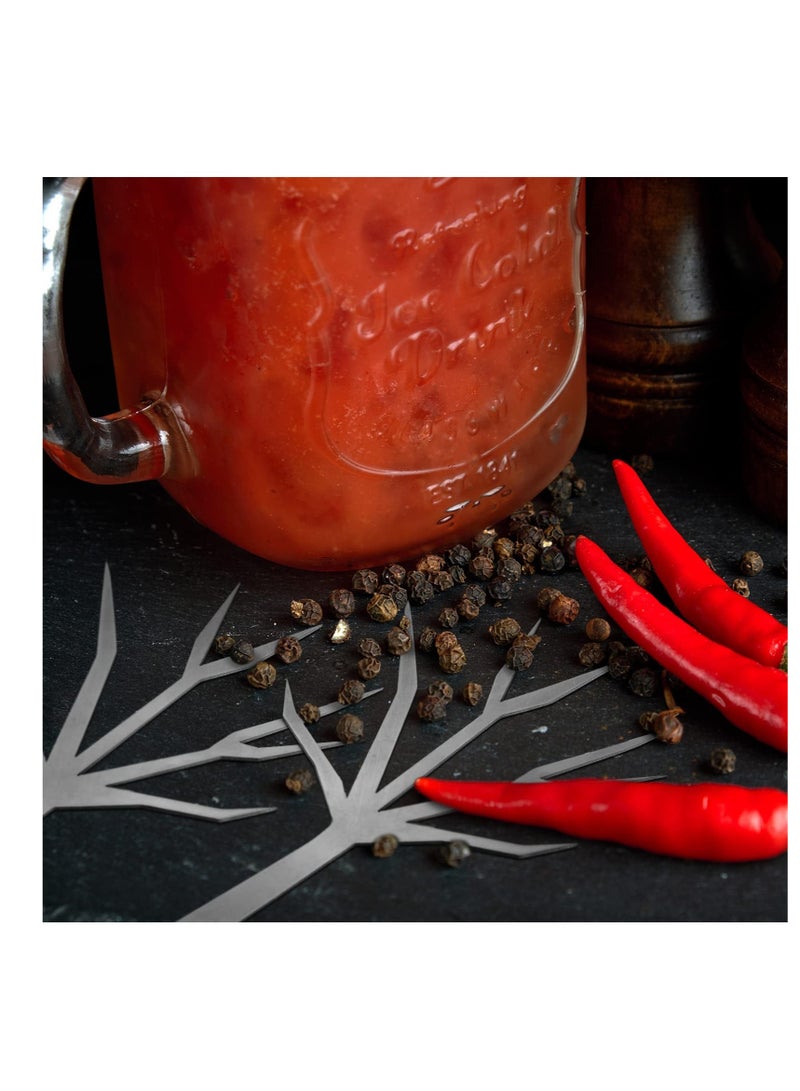 Excefore Stainless Steel Cocktail Toothpick, 2 Pcs Martini Drink Pick Stick, Silver Mary Tree Skewer Sticks, Metal Reusable Cocktail Skewer with Holder, Gift Cocktail Tree Holder for Drinks Fruit - Image 5