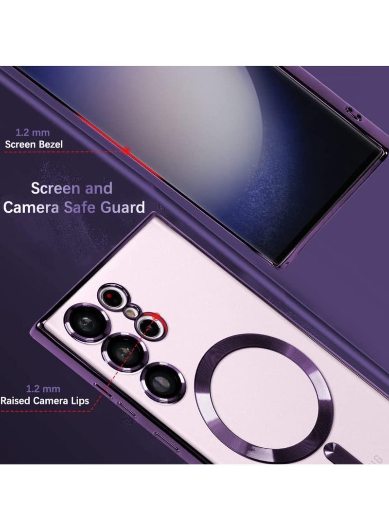 Magnetic Clear Case for Samsung Galaxy S25 Ultra with Camera Lens Protector Mag safe Compatible Electroplated Soft TPU Shockproof Case for Galaxy S25 Ultra  - Image 5
