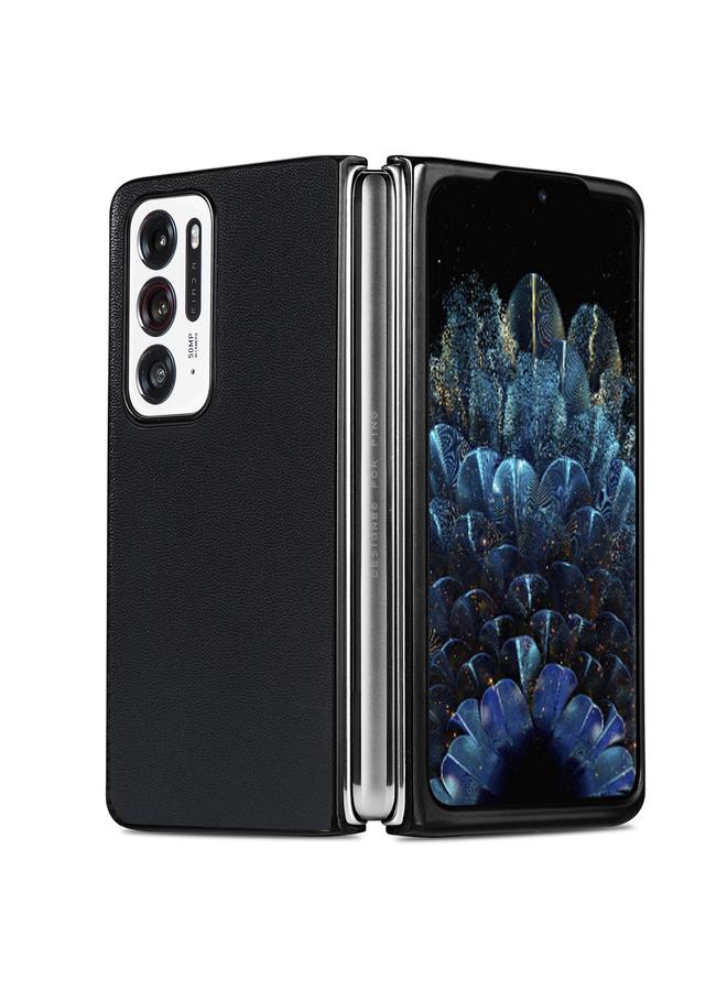 S-TOP Case For OPPO Find N Plain Skin Litchi Texture Phone Case - Image 1