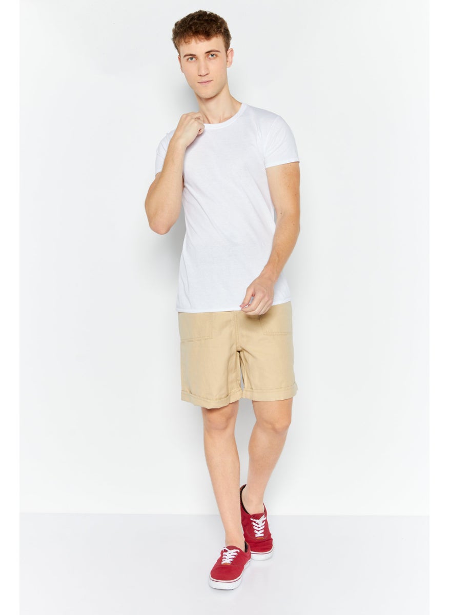 ESPRIT Men Plain Denim Short, Beige  - Image 2